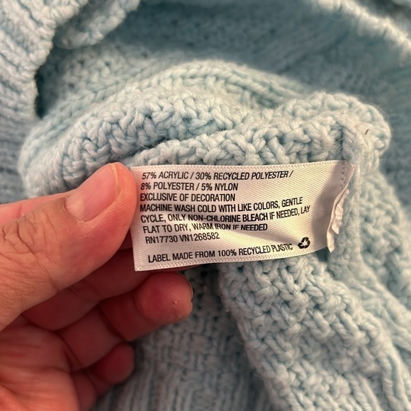 Wild Fable Y2K 90's Knit Embroidered Rose Long Sleeve Cropped Sweater Size M - Picture 6 of 6